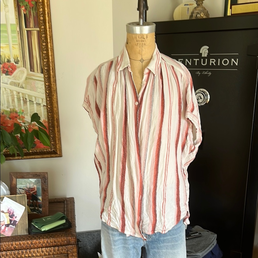 Madewell Striped Red and White womens  Shirt